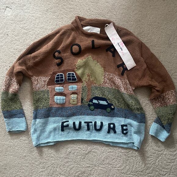 Story Mfg. Sweaters - Story MFG Twinsun Rollneck Clay Solar Future Hand Knitted Sweater S